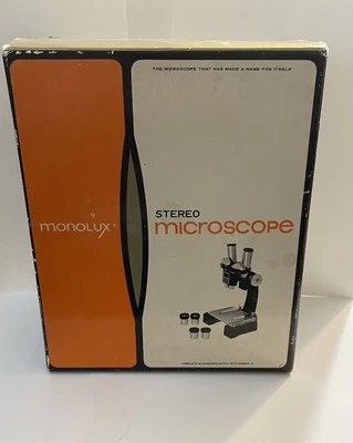 Vintage Monolux Stereo Microscope 30x With Rock Specimens 6142 See Details Home - Image 1 of 4