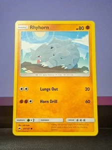 Rhyhorn 65/147 - 2017 Pokemon TCG - Burning Shadows Common - Picture 1 of 1