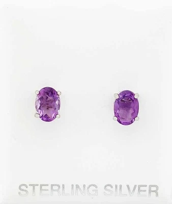 PENDIENTES DE AMATISTA GENUINOS 2,12 quilates plata de ley .925 - nuevos con etiquetas Foto 1 de 4