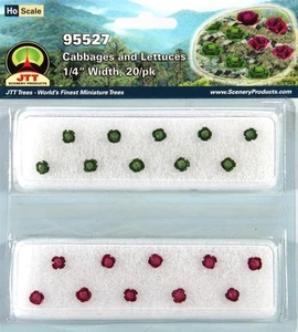 JTT SCENERY PRODUCTS - HO SCALE CABBAGES & LETTUCES 1/4" WIDTH 20/PK NEW 95527 - Picture 1 of 1