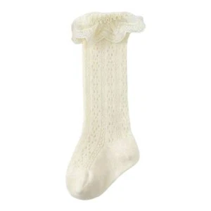Baby Girls Cream Lace Ruffle Knee Socks 0-6M 6-12M - Picture 1 of 1