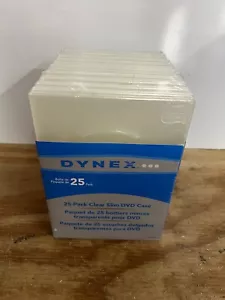 NEW SEALED 25 Pack Dynex DVD CD Blu Ray Cases Super Slim Thin Clear - Foto 1 di 3