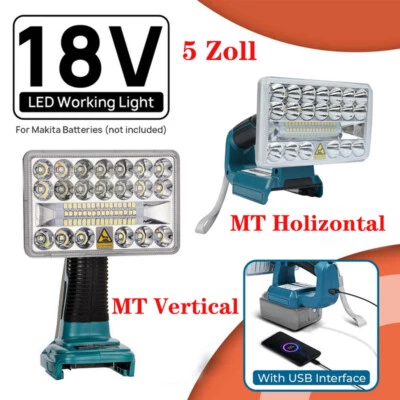 LED Taschenlampe Arbeitsleuchte Li-ion Für Makita Akku 18V Strahler Licht 14-18V - Bild 1 von 4