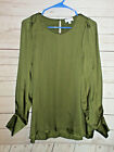 WITCHERY Pull On Sz 14 Blouse Top women popover long sleeve moss ((BB4).
