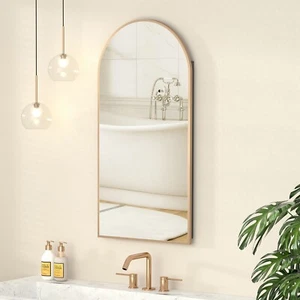 16x31.5 Inch Arched Bathroom Mirror Cabinet Recessed & Wall Mounted W/Storage - Picture 1 of 9