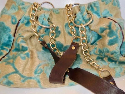 GLENDA GIES Diseñador Suave Turquesa TAPIZ MUJER BOLSO MONEDERO Correas de Cadena Foto 1 de 4