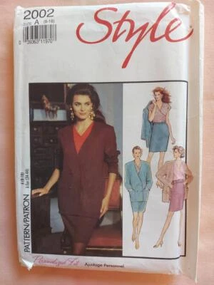 Style 2002 Vintage Misses' Jacket, Top & Skirt Pattern Size 8-18 - Image 1 of 2