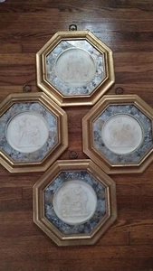 Antique James Papalia Set Of 4 Greek reliefs, Copper And gold Inlays See Pics!!! - Picture 1 of 12
