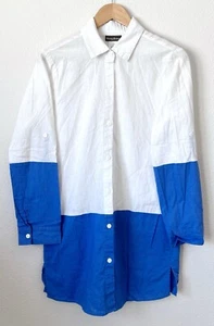 Tommy Bahama Mujer Talla Mediana Lino Algodón Túnica Botón Camisa Vestido Cubrir - Imagen 1 de 4