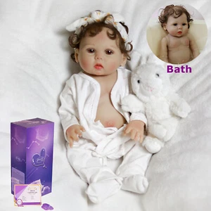 Real Life Reborn Baby Dolls Full Body Vinyl Silicone Lifelike Newborn Girl Bath - Picture 1 of 10