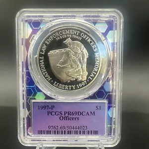 1997 P Law Officers Memorial Commemorative Silver Dollar - PCGS PF69DCAM - Picture 1 of 4