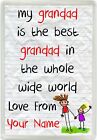 Personalised My Grandad Is The Best In The World Magnet Birthday Gift M73