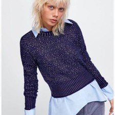 maglia blu elettrico zara