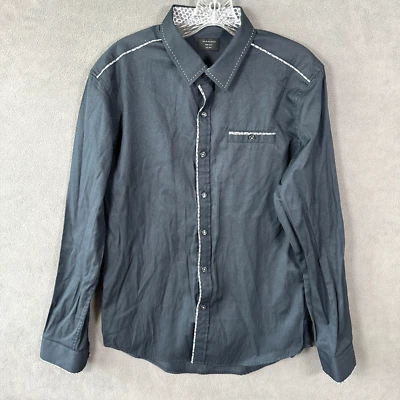 7 Diamonds Mens Shirt M Blue Button Front Long Sleeve Pocket Dress Shirt - Image 1 of 4