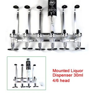 6 Bottle Alcohol Liquor Dispenser Stand Wall Mounted Drink Beer Wine Bar Butler - Picture 1 of 22