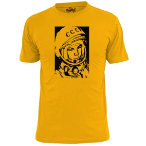 Mens Yuri Gagarin Russian T Shirt Cosmonaut Spaceman Pilot - Picture 1 of 3