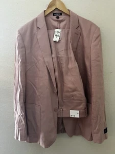 Express Men’s Muted Red Suit Jacket 38R & Pants 30x32 New #245 - Picture 1 of 8