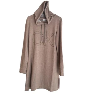 Calvin Klein Women's Brown Hooded Long Sleeve Dress Size Large - Picture 1 of 5