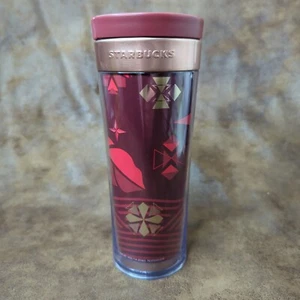 STARBUCKS CHRISTMAS HOLIDAY TRAVEL MUG TUMBLER TASSE DUNKELROT & KUPFERRAND 2013 - Bild 1 von 8