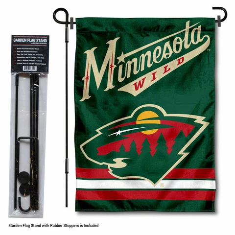 Minnesota Wild Garden Flag and Yard Pole Stand Included Cover