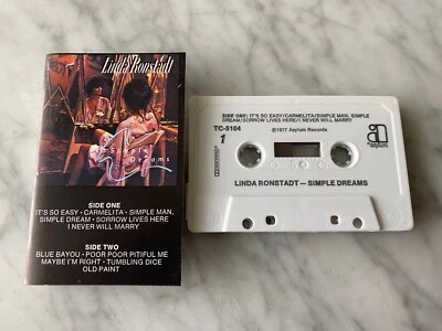 Linda Ronstadt Simple Dreams CASSETTE Tape 1977 Asylum TC-5104 Blue Bayou OOP! - Image 1 of 3