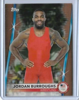 RARE 2020 TOPPS OLYMPICS JORDAN BURROUGHS BRONZE CARD #37 ~ WRESTLING 2021 ~ QTY - Image 1 of 2