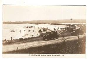 Foto real Summerville Beach cerca de Liverpool Nueva Escocia Canadá RPPC postal - Imagen 1 de 2