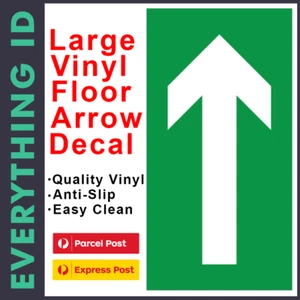 SOCIAL DISTANCING FLOOR VINYL ARROW DECAL 1.5M DISTANCE LARGE SIGN DIRECTIONAL - Picture 1 of 1