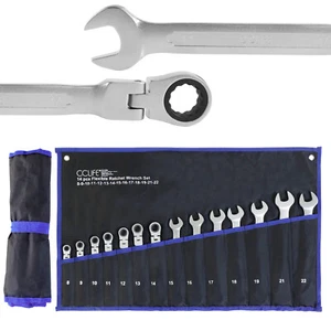 14 tlg Ratschenschlüssel Satz Set 8-22mm Flexibles Gelenk Ratschenschlüssel Set - Bild 1 von 8