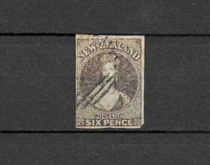 Neuseeland 1862-4 QV Chalon 6d IMPERF gebraucht, SG42 - Bild 1 von 2