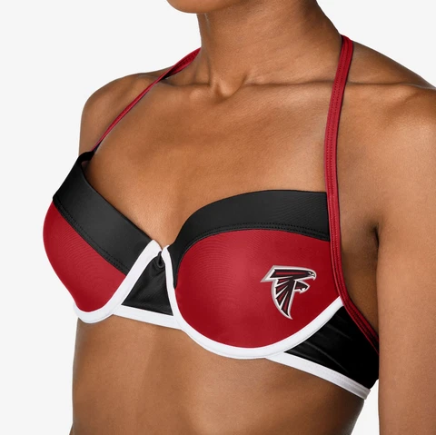Forever Collectibles NFL Women's Atlanta Falcons Team Logo Swim Suit Bikini Top Cover