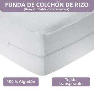Funda de colchón rizo100% Algodón, Elástica, Transpirable - Imagen 1 de 7