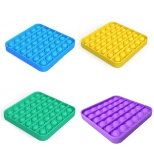 2 Push Pop Silicone Sensoriale Fidget Giocattolo Ufficio Ansia Stress Sollievo Bolla Gioco - Foto 1 di 7