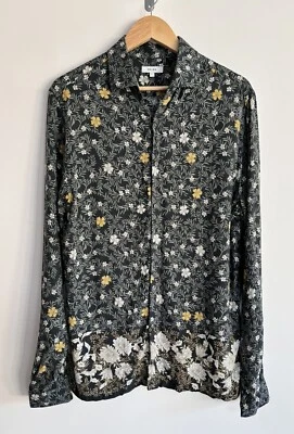 Camisa Reiss "Marcie" Floral Manga Larga Verde Blanco Amarillo Para Hombre Grande Calce Ajustado Foto 1 de 4
