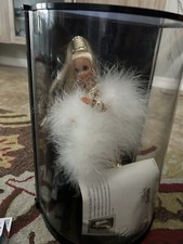 1990 New Mattel Barbie Doll Bob Mackie Gold Designer Dress with Display Case