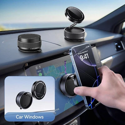 Vacuum Car Magnetic Phone Holder Stand For iPhone 16 15 14 13 12 Series Samsung - Image 1 of 4