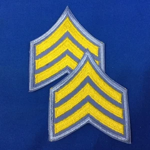 Police Sergeant Stripe Patches 3" Lt. Blue /Yellow Set of 2 P17-3 - Picture 1 of 6