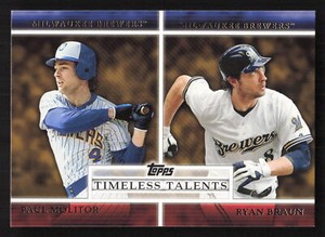 2012 Topps Timeless Talents  Paul Molitor / Ryan Braun #TT-1 Milwaukee Brewers