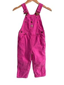 Carhartt Hot Pink Insulated Winter Overalls Kids Girls Size 5