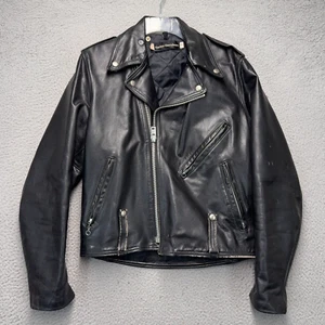 Vintage Harley Davidson Motorrad Jacke Herren Gr. 40 Reg schwarz gefüttert Biker USA - Bild 1 von 15