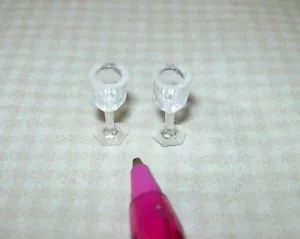Miniature PLASTIC "Cut Glass-Style" Water Stem (SET of 2), EMPTY: DOLLHOUSE 1:12 - Picture 1 of 1