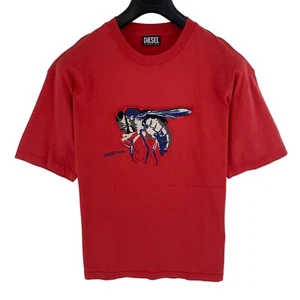 DIESEL Men Red T-WASH-E4 Crew Neck Short Sleeves T Shirt Size L - Picture 1 of 12