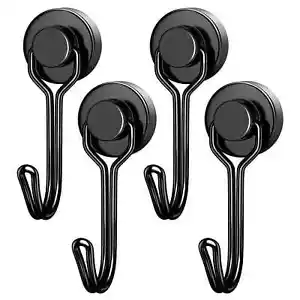 Confezione 4 Ganci Magnetici Altalena Girevoli 25LBS Resistenti Ganci Magnetici Forte Magnete - Foto 1 di 12