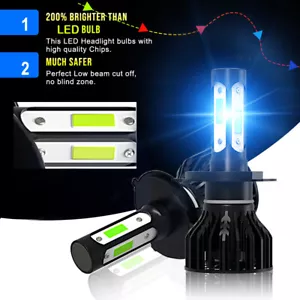 4-Sides H4 9003 375000LM 2500W LED Headlight Kit Hi/Lo Beam Bulbs 8000K - Picture 1 of 12
