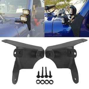 Pair Dual A-Pillar LED Work Light Mounting Bracket for 18-24 Jeep Wrangler JL - Picture 1 of 12