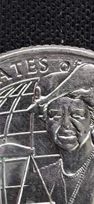 2023-P ELEANOR ROOSEVELT (ERROR) (Small DIE CHIP ON HAT) WASHINGTON QUARTER - Image 1 of 3