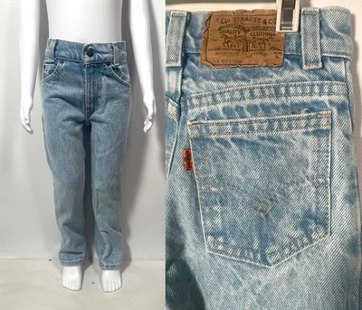 Vintage 80s/90s Levis Kids Orange Tab Little Levis Stone Wash Denim Jeans Size 6 - Image 1 of 4