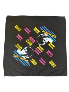 Vintage Michael Jackson Black Bandana Thriller Scarf Handkerchief Cloth - Picture 1 of 3