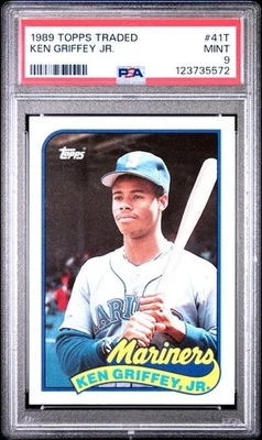 1989 Topps Traded KEN GRIFFEY JR. #41T ROOKIE RC Mariners HOF - PSA 9 MINT - Image 1 of 2