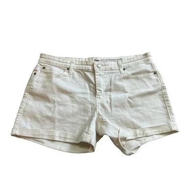 Gap Womens 12 Shorts White Sexy Boyfriend Button Zip 5 Pocket Light Wash Denim - Image 1 of 4